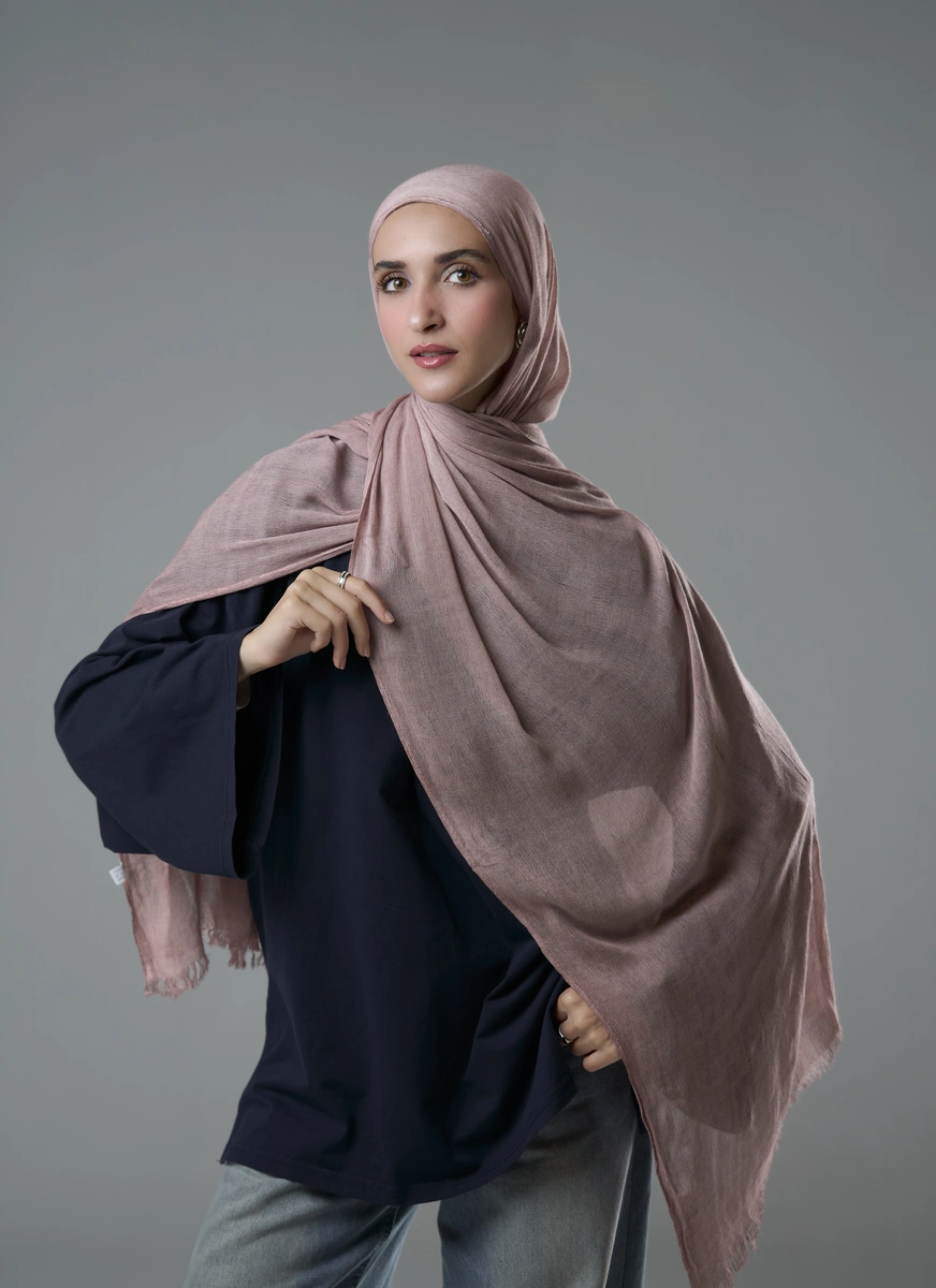 Ruffled Hijab – Powder Pink