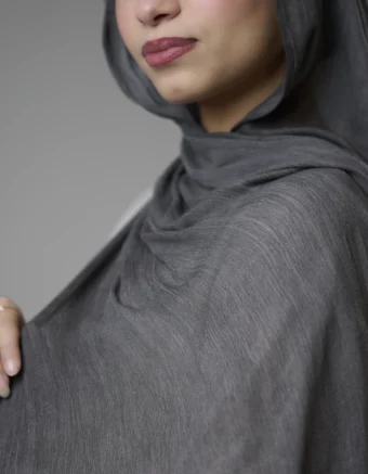Ruffled Hijab – Dark Grey