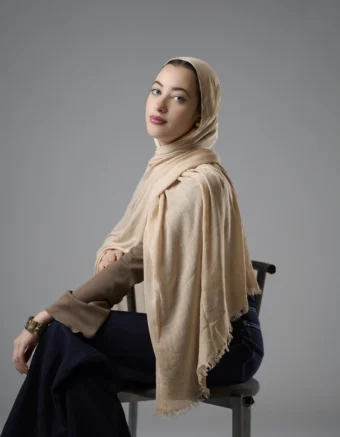 Ruffled Hijab – Beige