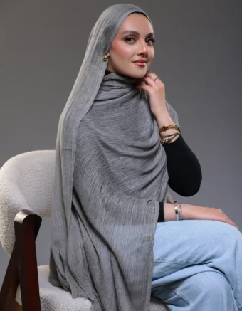 Ruffled Hijab – Light Grey