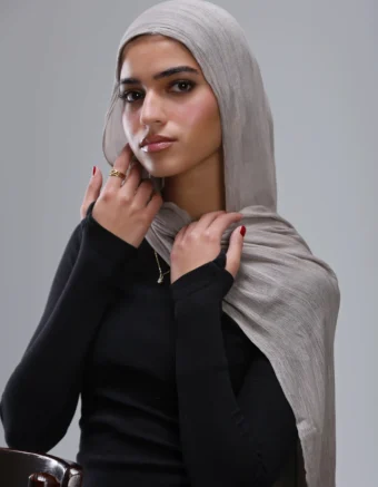 Ruffled Hijab – Warm Beige