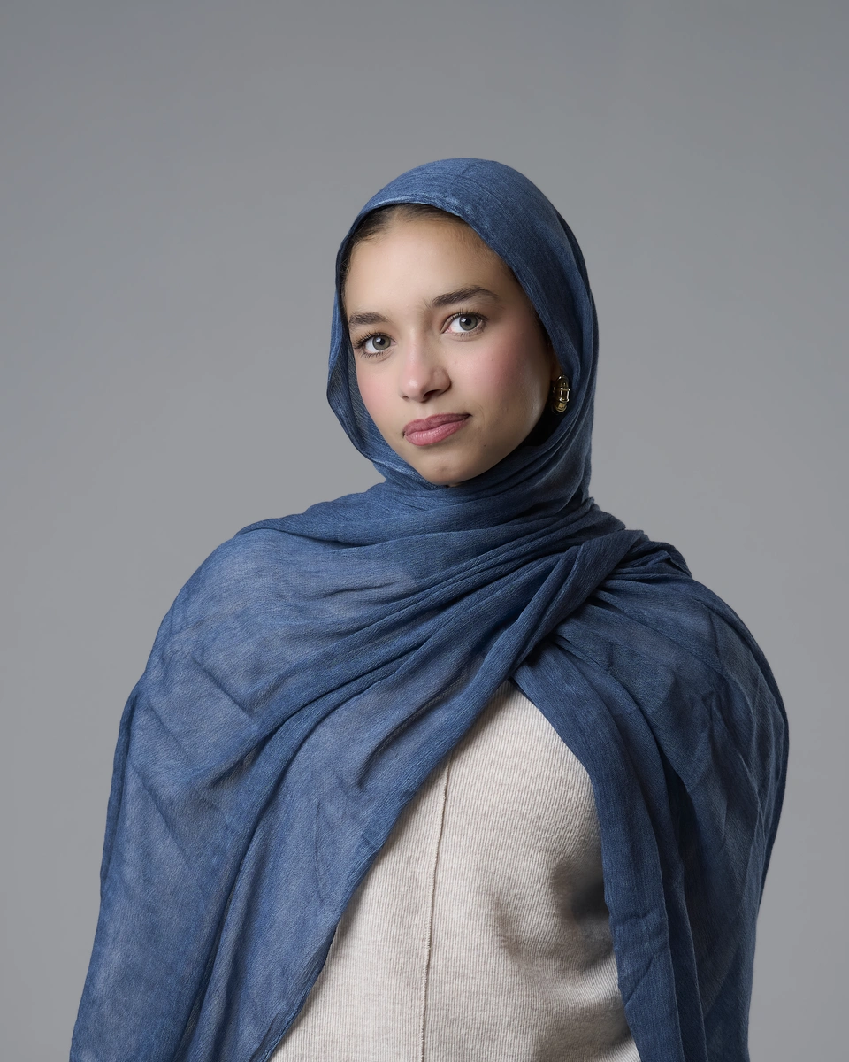 Ruffled Hijab – Navy