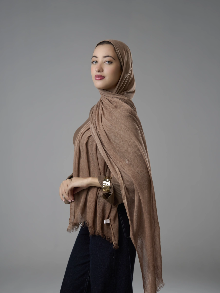 Ruffled Hijab –  coffee