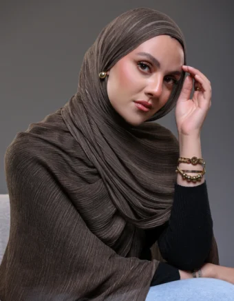 Ruffled Hijab – Hot Chocolate