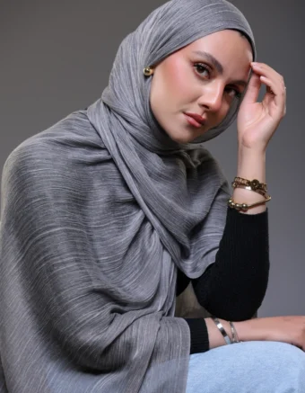 Ruffled Hijab – Charcoal Grey