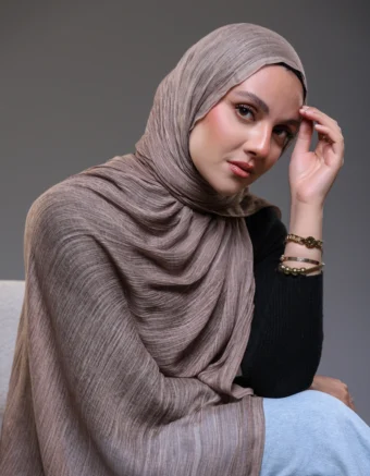 Ruffled Hijab – Mocha