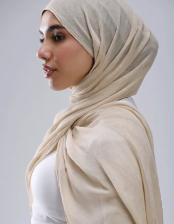 Ruffled Hijab – ivory