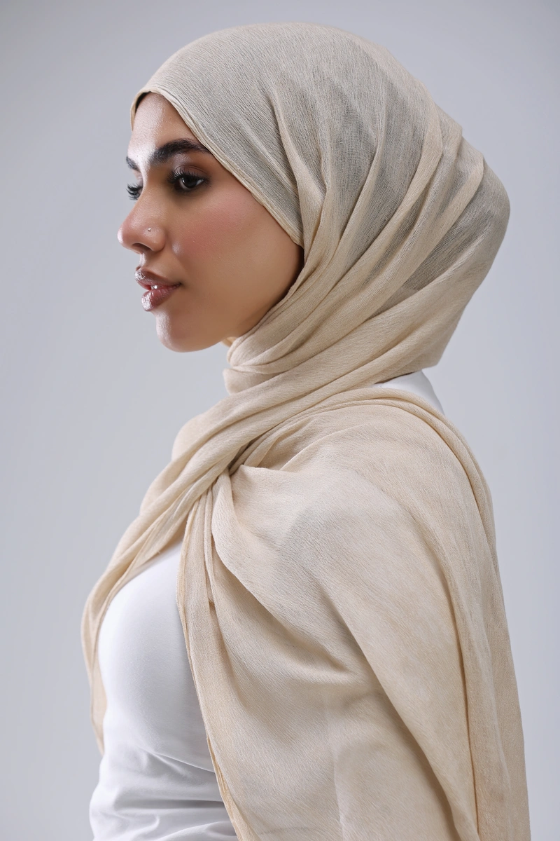 Ruffled Hijab – ivory