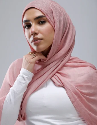 Ruffled Hijab – Light Pink