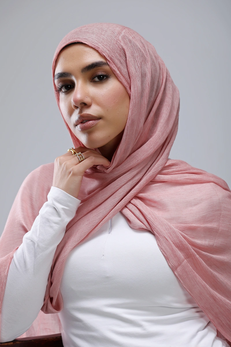 Ruffled Hijab – Light Pink