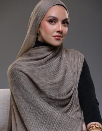 Ruffled Hijab – Latte