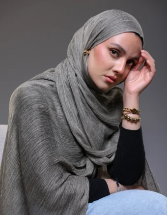 Ruffled Hijab – Sage Beige